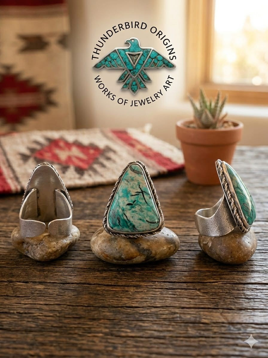 Variscite & Sterling Silver Delta Ring (adjustable)-In Stock!