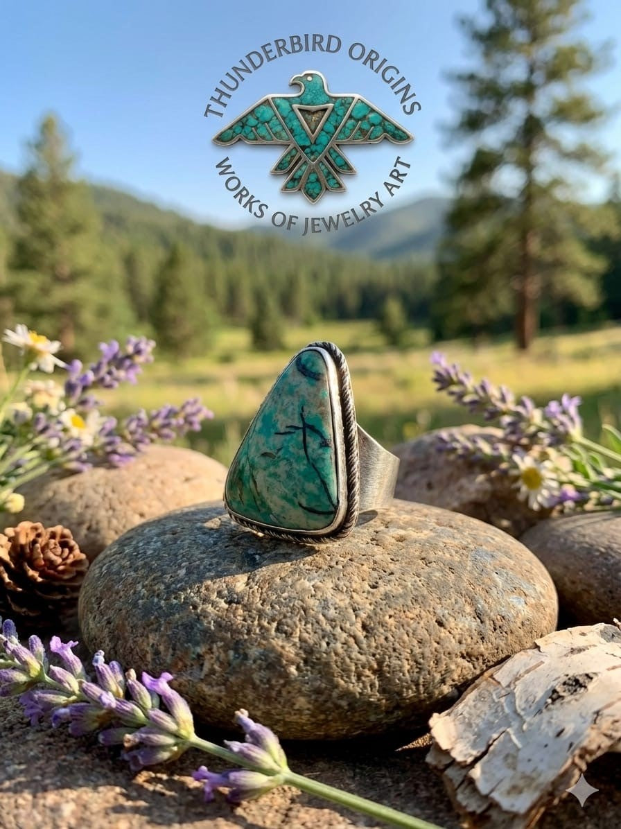 Variscite & Sterling Silver Delta Ring (adjustable)-In Stock!