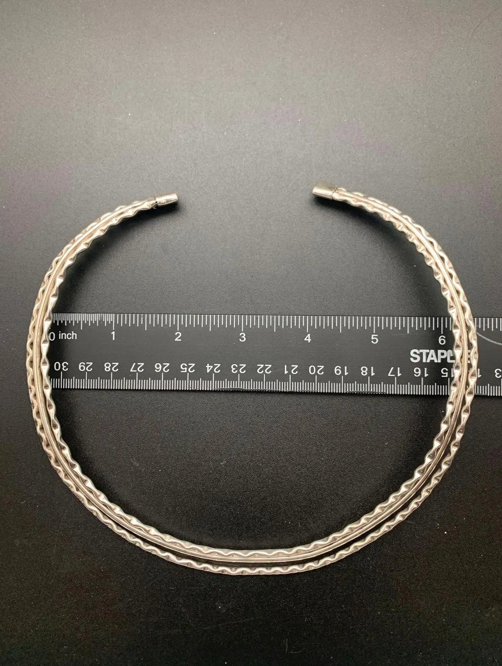 Sterling Silver 3-Prong Neck Ring (necklace)-In Stock