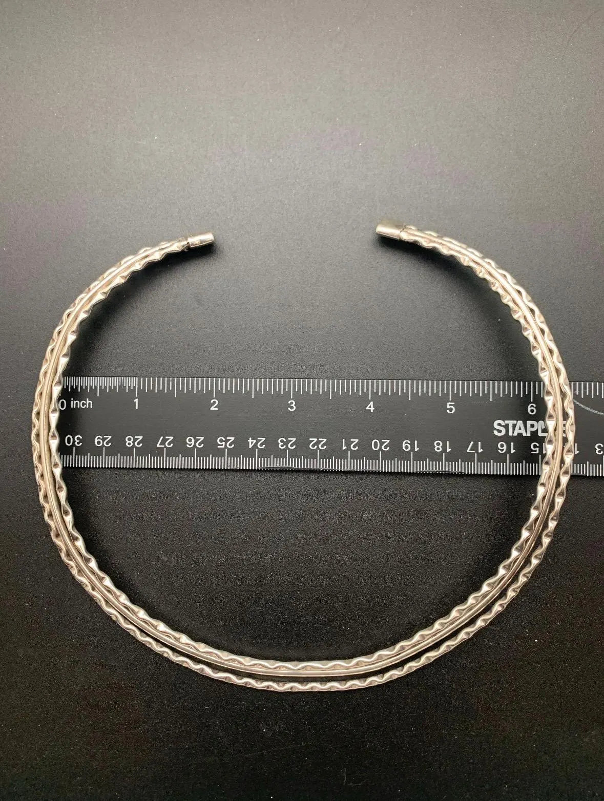 Sterling Silver 3-Prong Neck Ring (necklace)-In Stock