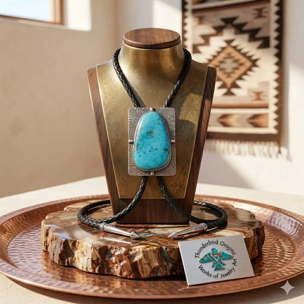 Oblong Turquoise & Sterling Silver Bolo-In Stock!