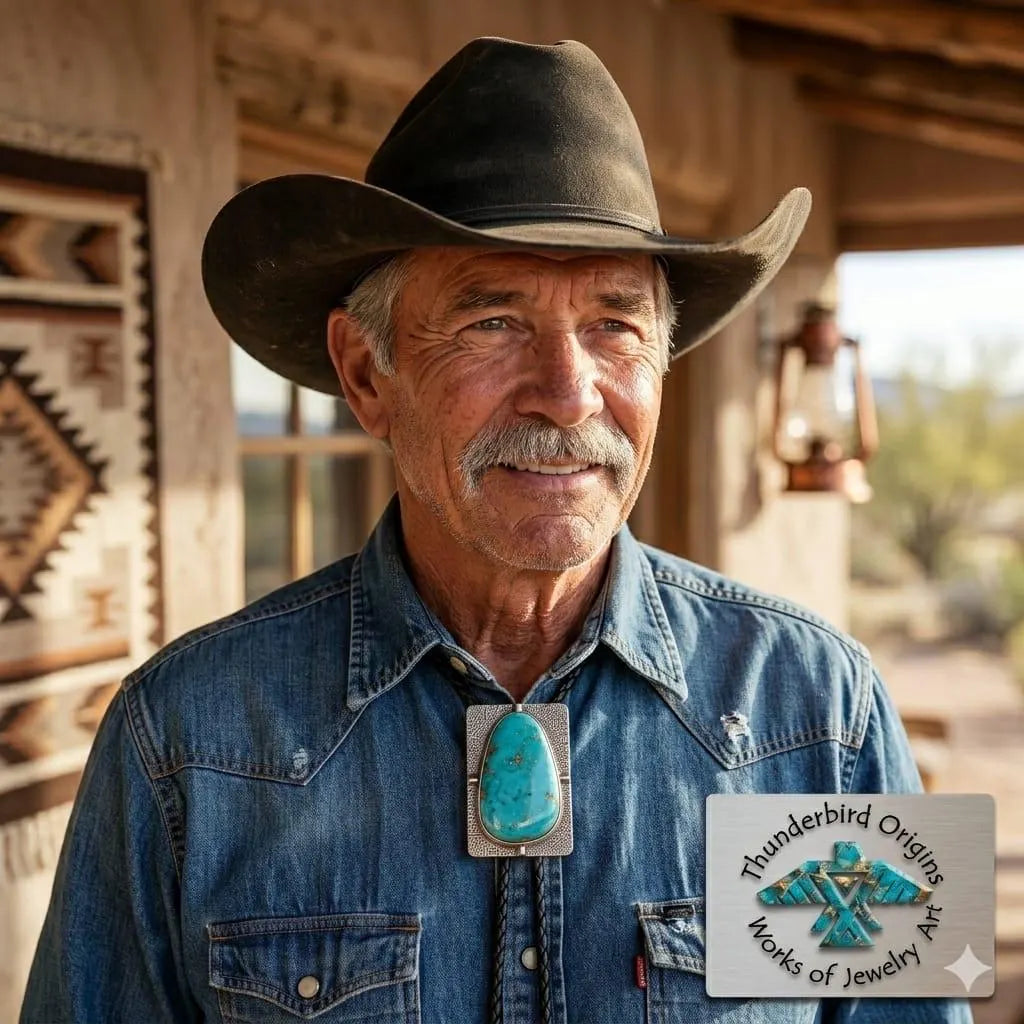 Oblong Turquoise & Sterling Silver Bolo-In Stock!