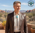 Turquoise & Sterling Silver Oval Bolo Tie-In Stock!