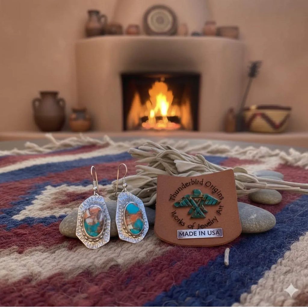Turquoise/Abalone/Bronze Hand-formed in Sterling Silver Dangle Earrings-Made-to-Order!