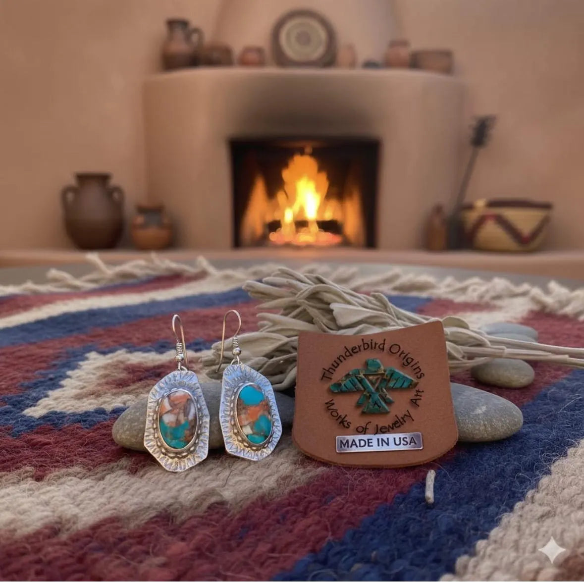 Turquoise/Abalone/Bronze Hand-formed in Sterling Silver Dangle Earrings-Made-to-Order!