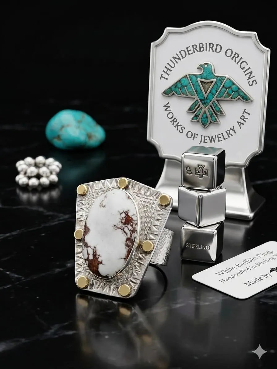 Wild Horse & Sterling Silver Ring with Gold Accents (adjustable)-In Stock!