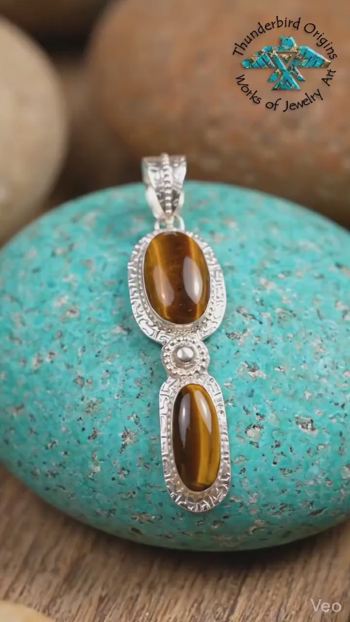 Tiger’s Eye & Sterling Silver Pendant-In Stock!
